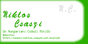 miklos csaszi business card
