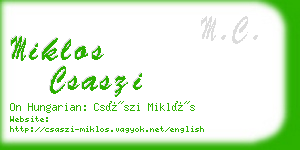 miklos csaszi business card